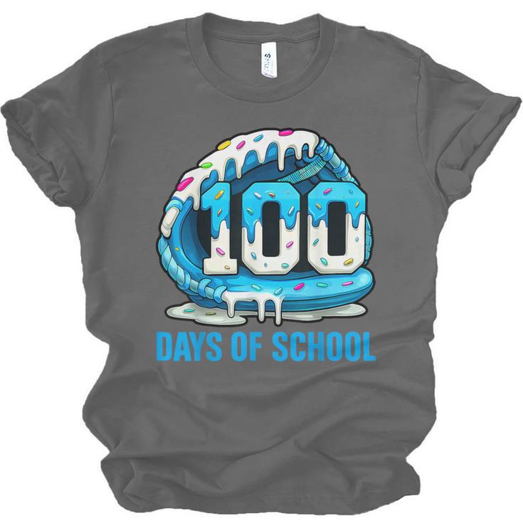 100 Days Of School Baseball Drip Ice Cream Kid Boy 100th Day Unisex Jersey T-Shirt