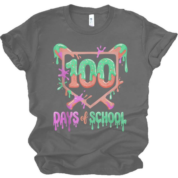 100 Days Of School Baseball Ice Cream Drip 100th Day Player Unisex Jersey T-Shirt
