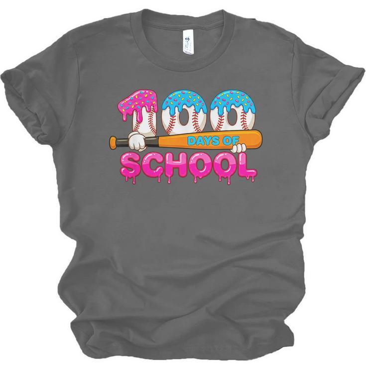 100 Days Of School Baseball Ice Cream Drip For Teacher Kid Unisex Jersey T-Shirt