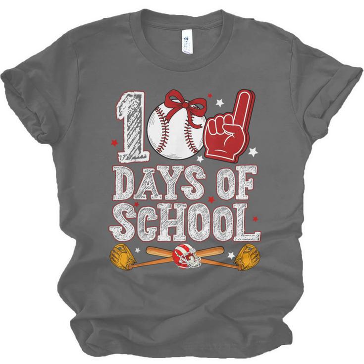 100 Days Of School Cute Bow Baseball Boy Girl Teacher Unisex Jersey T-Shirt