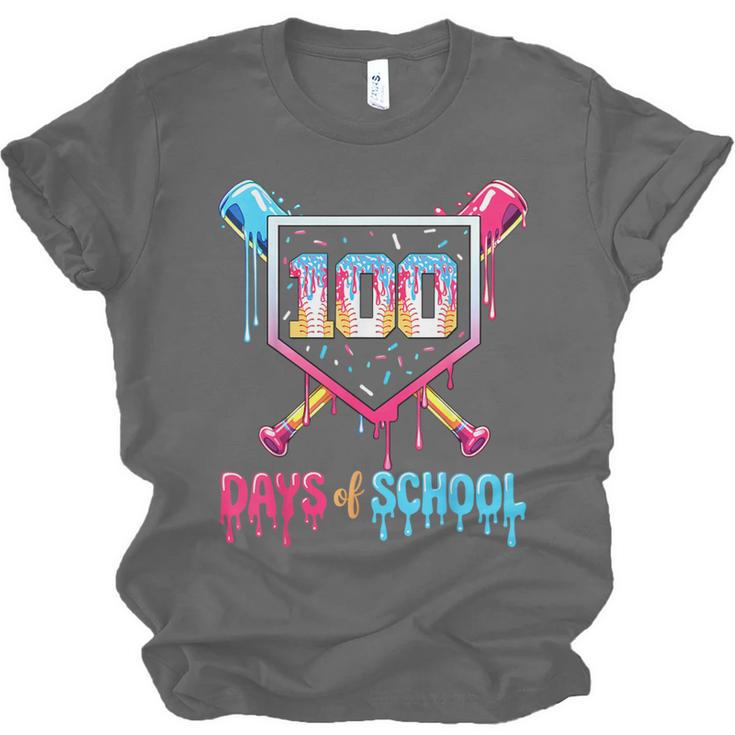 100 Days Of School Ice Cream Drip Baseball 100 Days Smarter Unisex Jersey T-Shirt