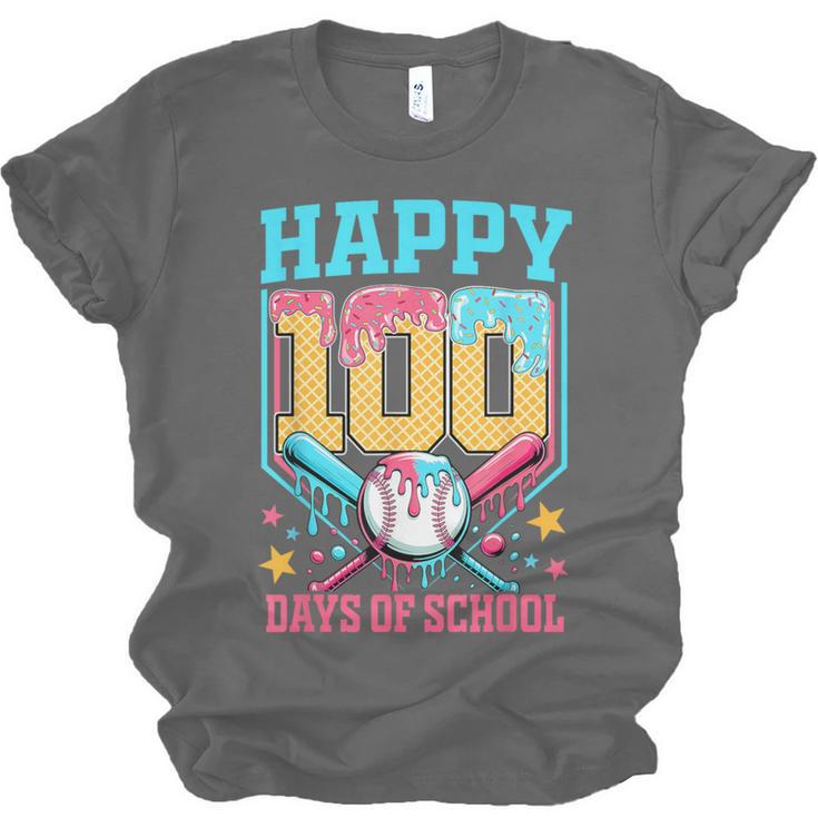 100 Days Of School Kids Baseball Drip 100th Day Of School Unisex Jersey T-Shirt