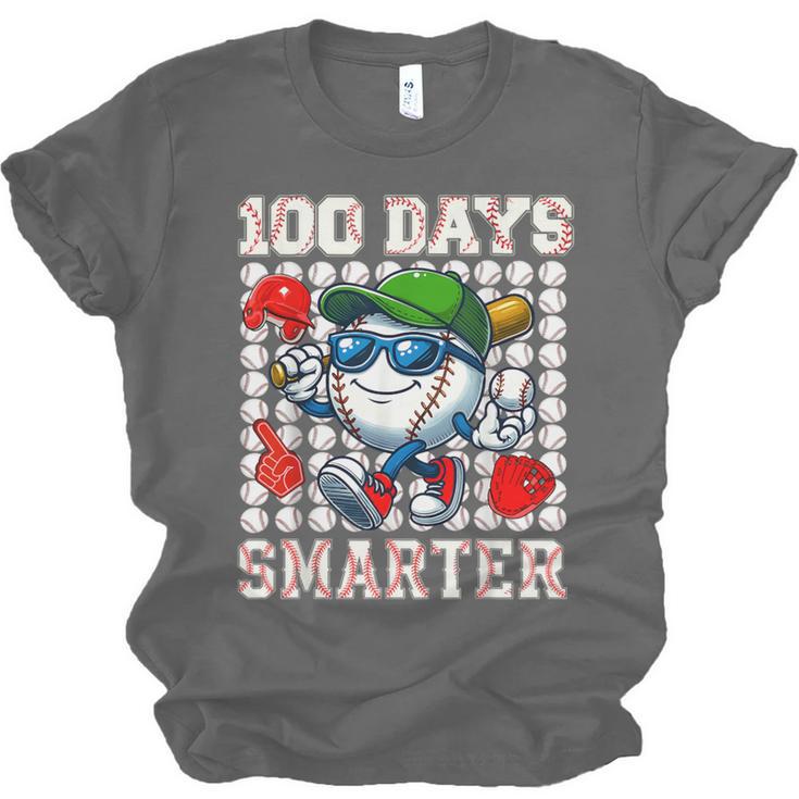 100 Days Smarter Baseball 100 Days Of School Boy Girl Kid Unisex Jersey T-Shirt