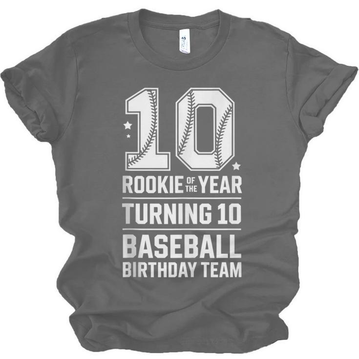 10th Birthday Rookie Of The Year Baseball Double Digit Humor Unisex Jersey T-Shirt