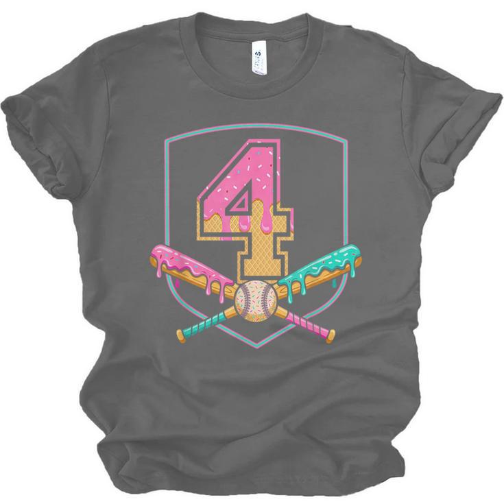 4th Birthday Baseball Bat Ice-Cream Drip 4yrs Old Boys Girls Unisex Jersey T-Shirt 4th Birthday Baseball Bat Ice-Cream Drip 4yrs Old Boys Girls Unisex Jersey T-Shirt