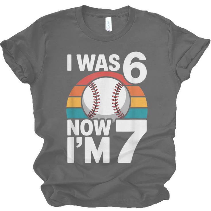 I Was 6 Now Im 7 Baseball Birthday Age 7 Unisex Jersey T-Shirt
