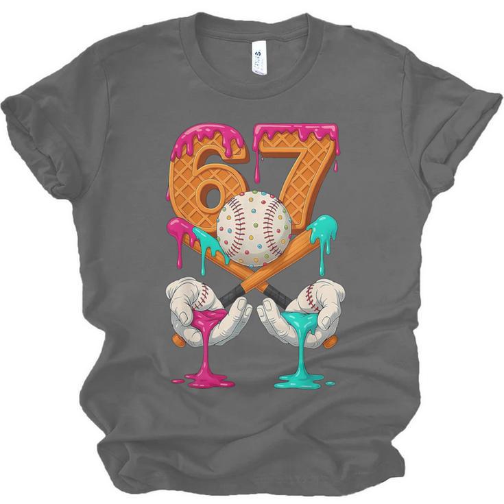 6 7 Ice Cream Drip Baseball Number 67 Player Boy Girl Kids Unisex Jersey T-Shirt 6 7 Ice Cream Drip Baseball Number 67 Player Boy Girl Kids Unisex Jersey T-Shirt