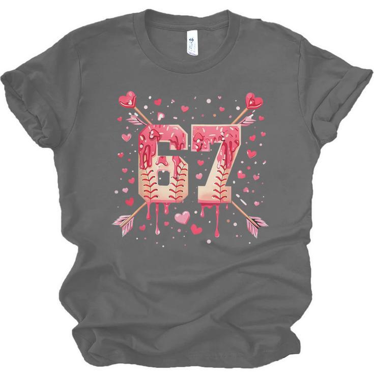6 7 Melting Number Arrow Baseball Drip Valentine's Day Unisex Jersey T-Shirt