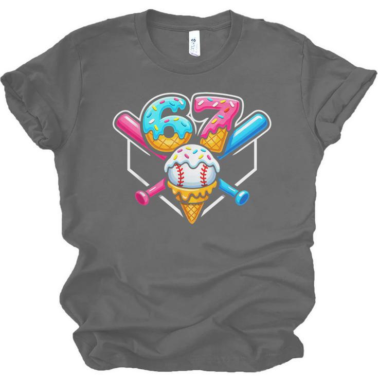 67 Ice Cream Drip Baseball Meme Six Seven Gen Alpha Slang Unisex Jersey T-Shirt