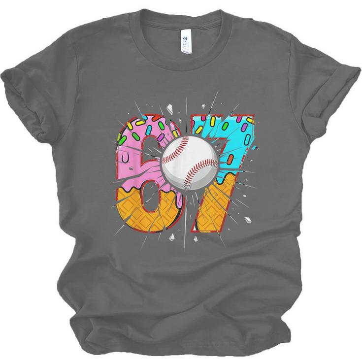 67 Six Seven 6 7 Boys 67 Baseball Ice Cream Drip 6 7 Unisex Jersey T-Shirt
