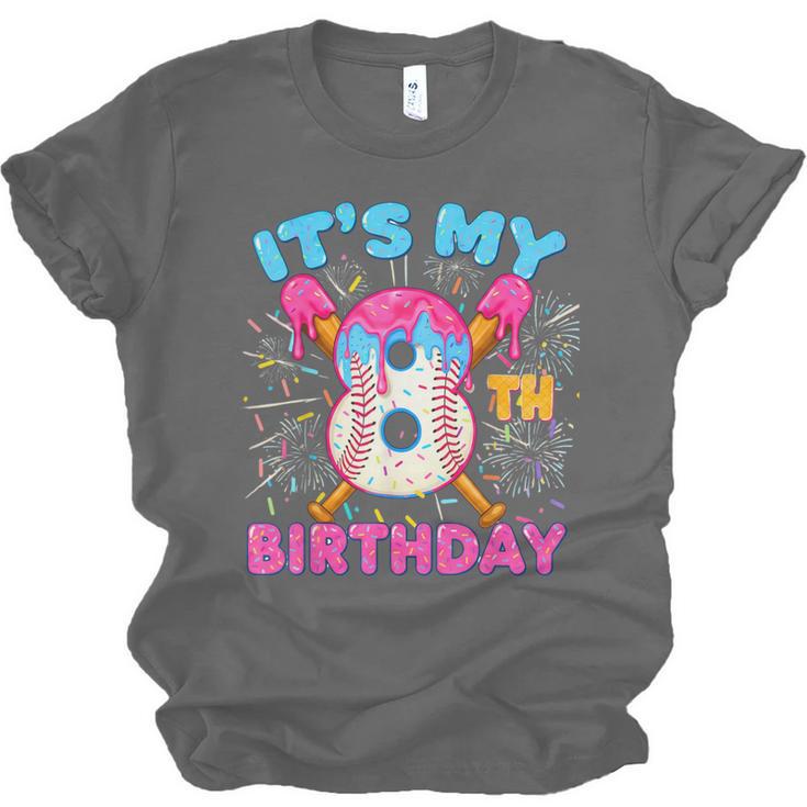 8th Birthday Baseball 8 Year Old Ice Cream Drip Boy Baseball Unisex Jersey T-Shirt
