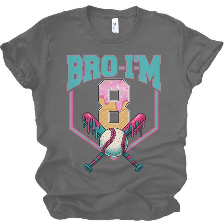 8th Birthday Boy Bro I'm 8 Years Old Baseball Theme Unisex Jersey T-Shirt