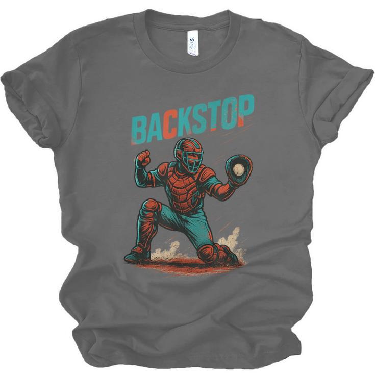 Backstop Catcher Baseball Graphic Unisex Jersey T-Shirt