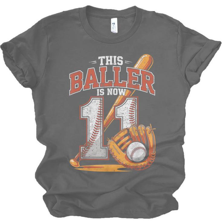 This Baller Is Now 11 Year Baseball Player 11th Birthday Boy Unisex Jersey T-Shirt This Baller Is Now 11 Year Baseball Player 11th Birthday Boy Unisex Jersey T-Shirt