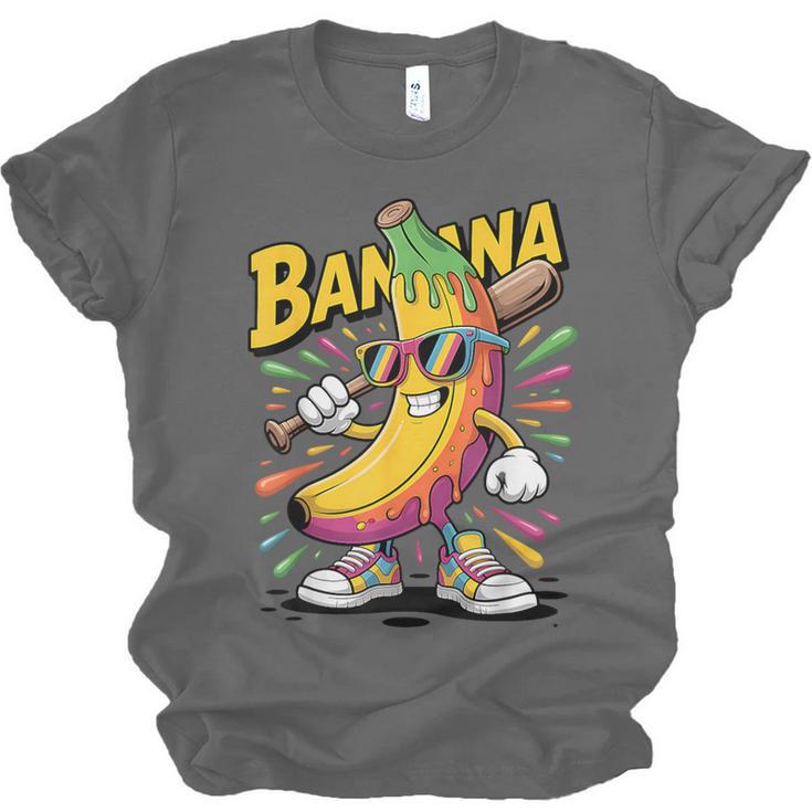 Banana Baseball Cartoon Cool Sports Kids Teens Unisex Jersey T-Shirt