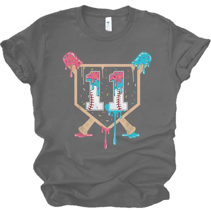 Baseball 11 Year Old Ice Cream Drip 11th Birthday Boy Player Unisex Jersey T-Shirt