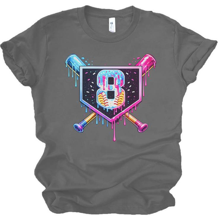 Baseball 8 Year Old Ice Cream Drip 8th Birthday Party Unisex Jersey T-Shirt Baseball 8 Year Old Ice Cream Drip 8th Birthday Party Unisex Jersey T-Shirt