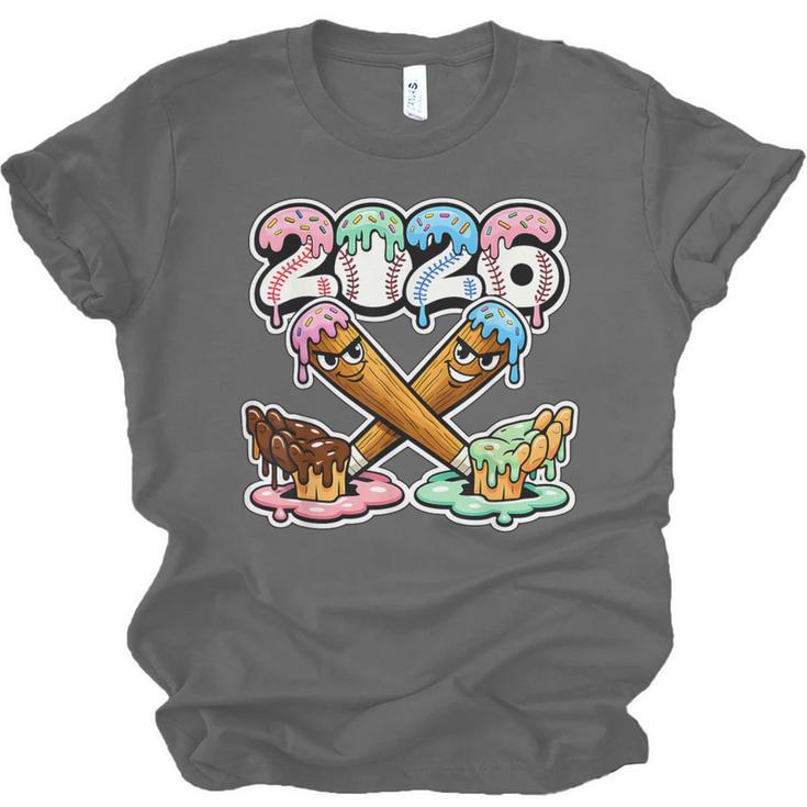 Baseball Bat 2026 Hands Drip Boys Ice Cream Dripping Youth Unisex Jersey T-Shirt Baseball Bat 2026 Hands Drip Boys Ice Cream Dripping Youth Unisex Jersey T-Shirt