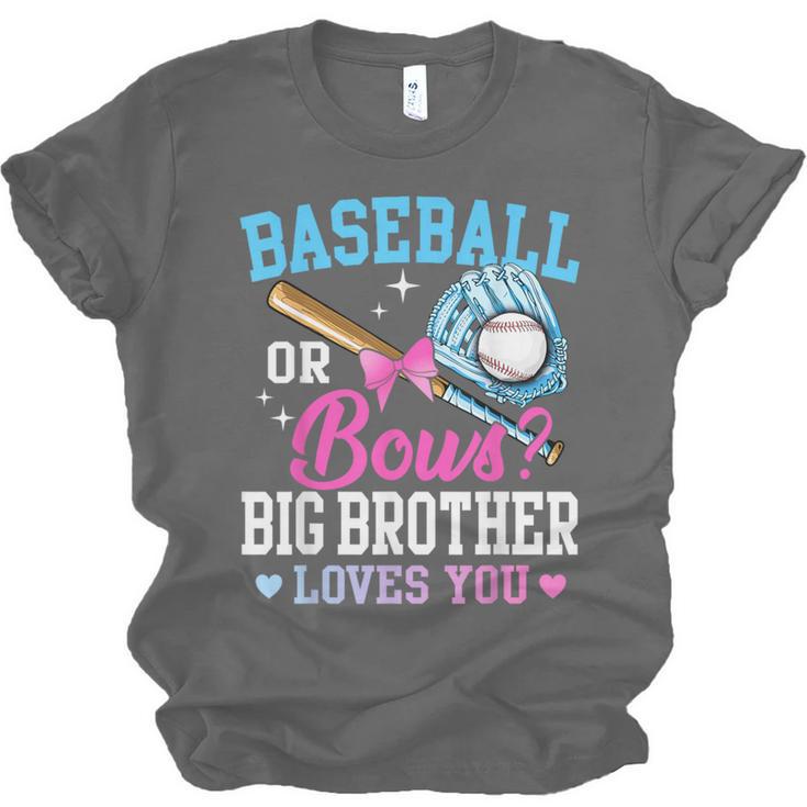 Baseball Or Bows Big Brother Loves You Gender Pink Or Blue Unisex Jersey T-Shirt Baseball Or Bows Big Brother Loves You Gender Pink Or Blue Unisex Jersey T-Shirt
