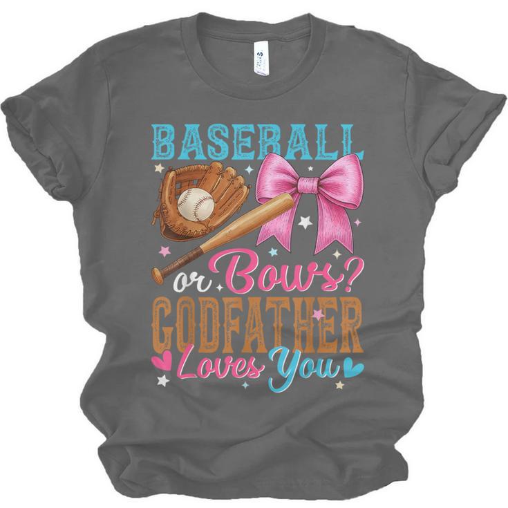 Baseball Or Bows Godfather Loves You Gender Reveal Unisex Jersey T-Shirt