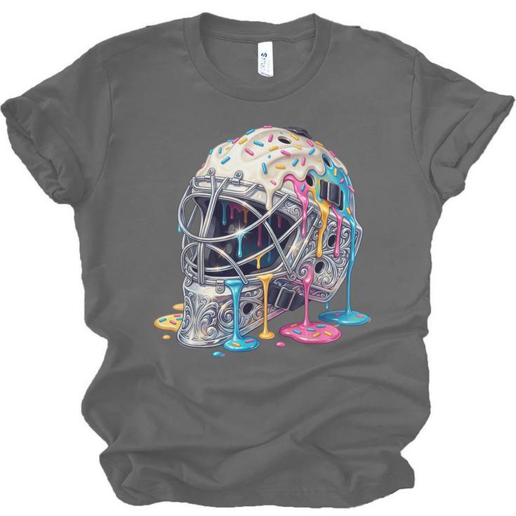 Baseball Catcher Mask Ice Cream Dripping Baseball Boys Unisex Jersey T-Shirt