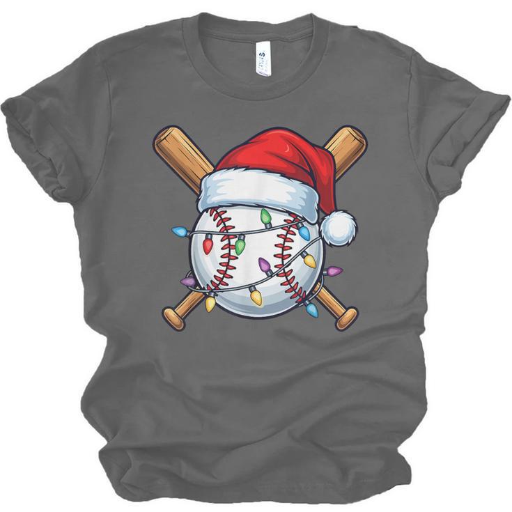 Baseball Christmas Lights Santa Christmas Baseball Player Unisex Jersey T-Shirt Baseball Christmas Lights Santa Christmas Baseball Player Unisex Jersey T-Shirt