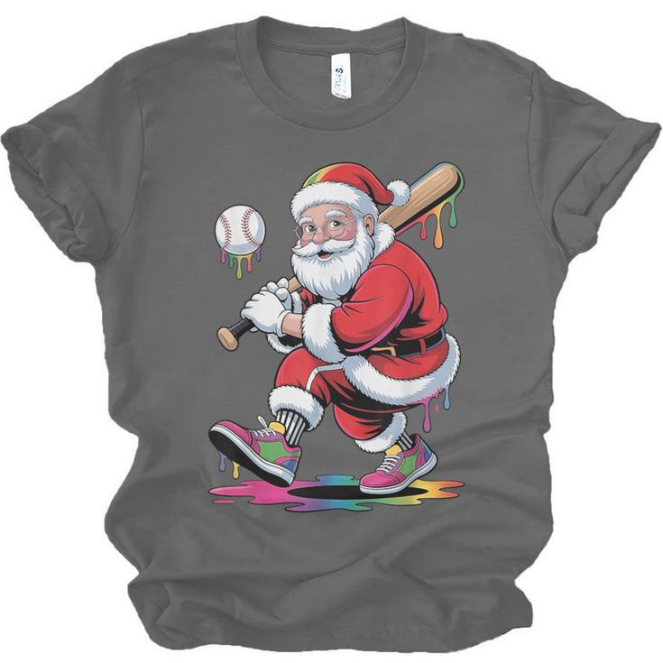 Baseball Christmas Santa Claus Batter Baseball Drip Unisex Jersey T-Shirt Baseball Christmas Santa Claus Batter Baseball Drip Unisex Jersey T-Shirt