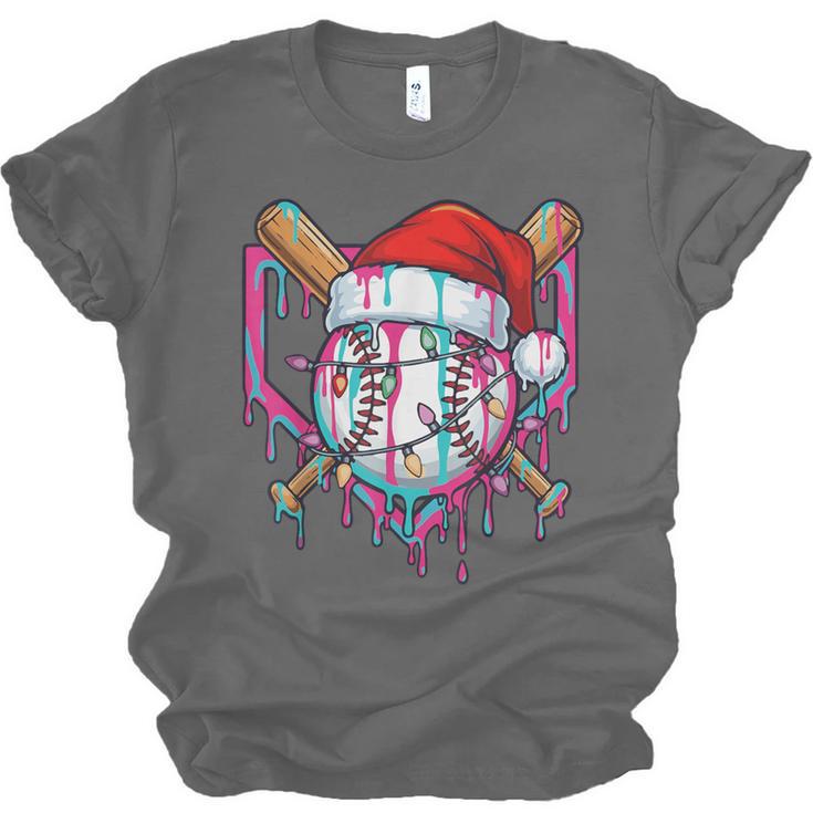 Baseball Christmas Santa Hat Baseball Christmas Drip Unisex Jersey T-Shirt