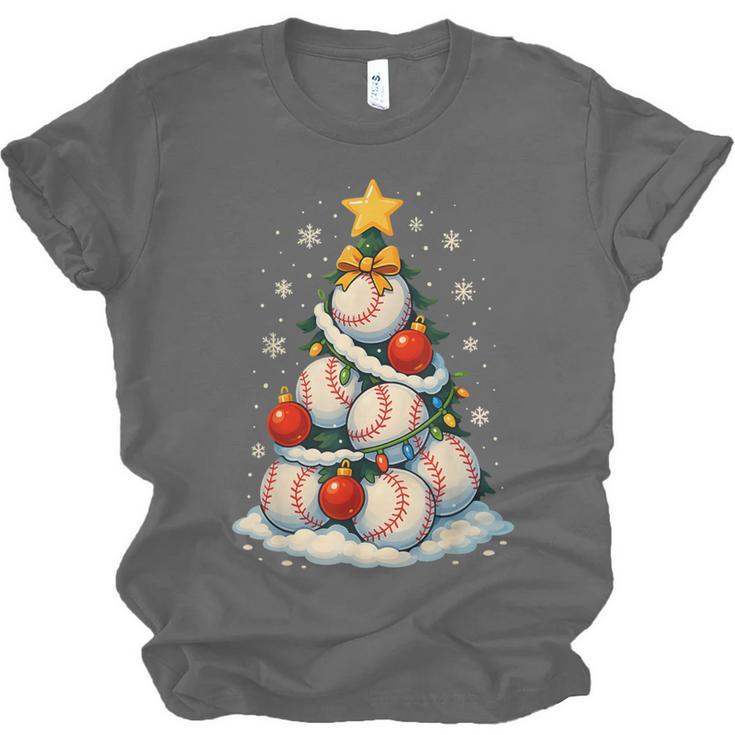 Baseball Christmas Tree Lights Santa Sport Player Lover Xmas Unisex Jersey T-Shirt Baseball Christmas Tree Lights Santa Sport Player Lover Xmas Unisex Jersey T-Shirt