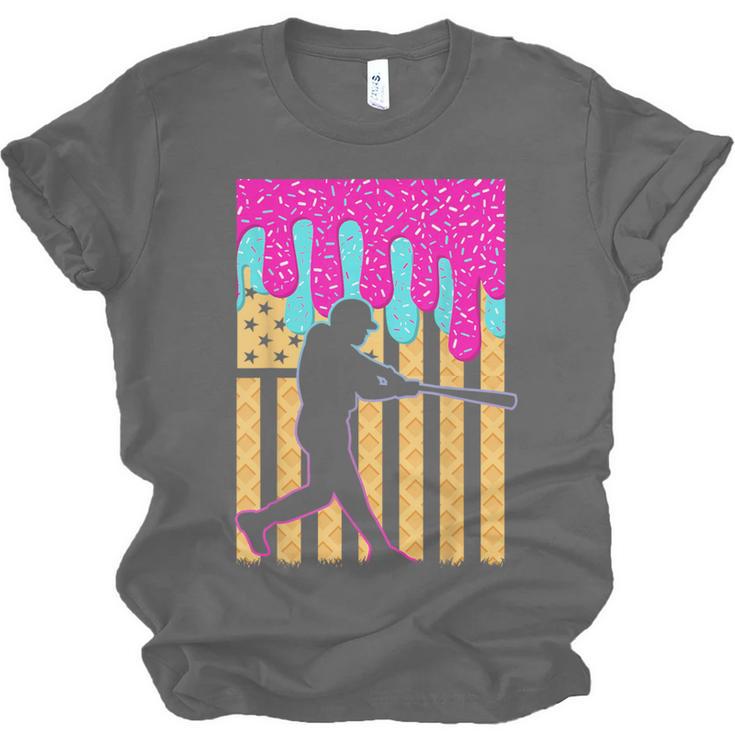 Baseball Drip Bat Boys Ice Cream American Flag 4th Of July Unisex Jersey T-Shirt Baseball Drip Bat Boys Ice Cream American Flag 4th Of July Unisex Jersey T-Shirt