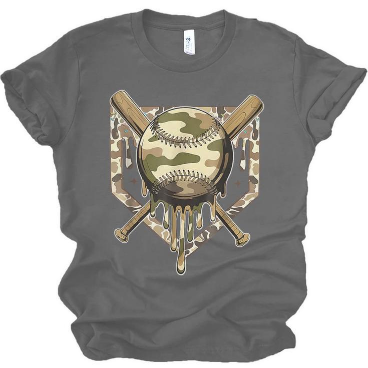 Baseball Drip For Boys Ice Cream Dripping Boys Baseball Camo Unisex Jersey T-Shirt