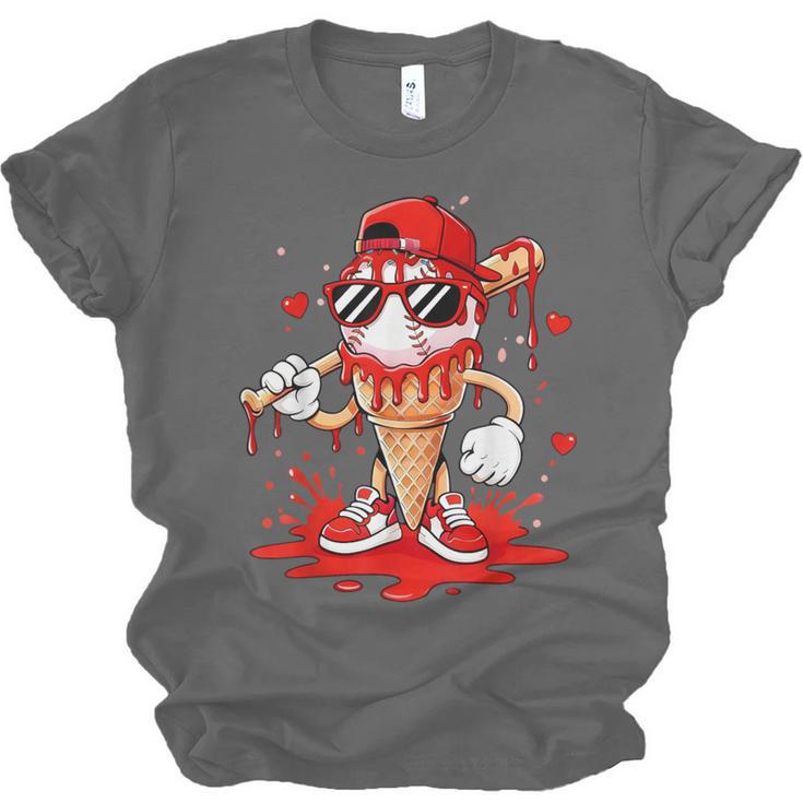 Baseball Drip Ice Cream Apparel Youth Boys Valentines Unisex Jersey T-Shirt