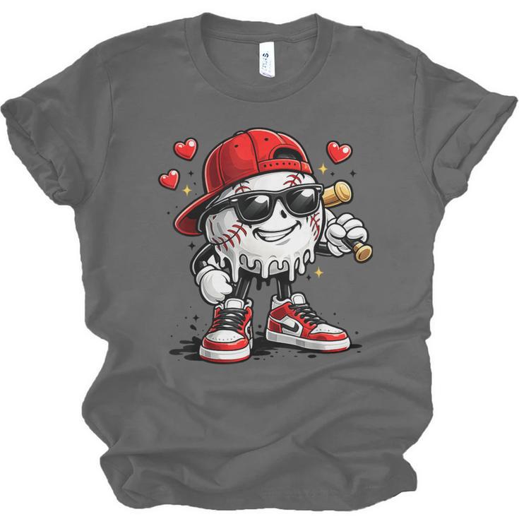 Baseball Drip Ice Cream Valentine’s Day Boys Kids Unisex Jersey T-Shirt