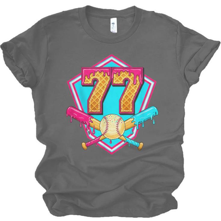 Baseball Drip Jersey Number 77 For Players & 77th Birthday Unisex Jersey T-Shirt