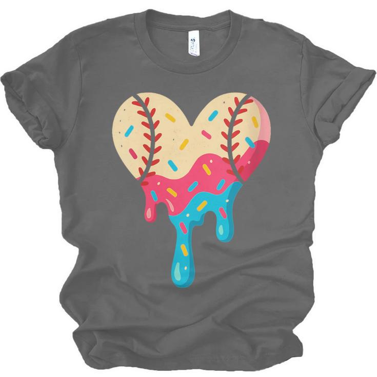 Baseball Drip Melting Ice Cream Baseball Heart Boys Girls Unisex Jersey T-Shirt Baseball Drip Melting Ice Cream Baseball Heart Boys Girls Unisex Jersey T-Shirt