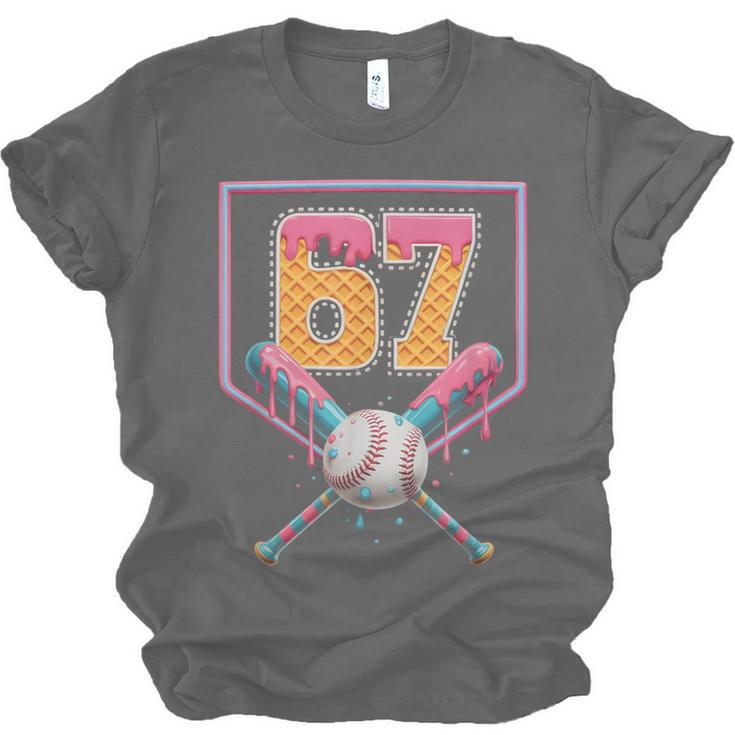 Baseball Drip Number 67 Fun Six Seven 6 7 Meme Unisex Jersey T-Shirt