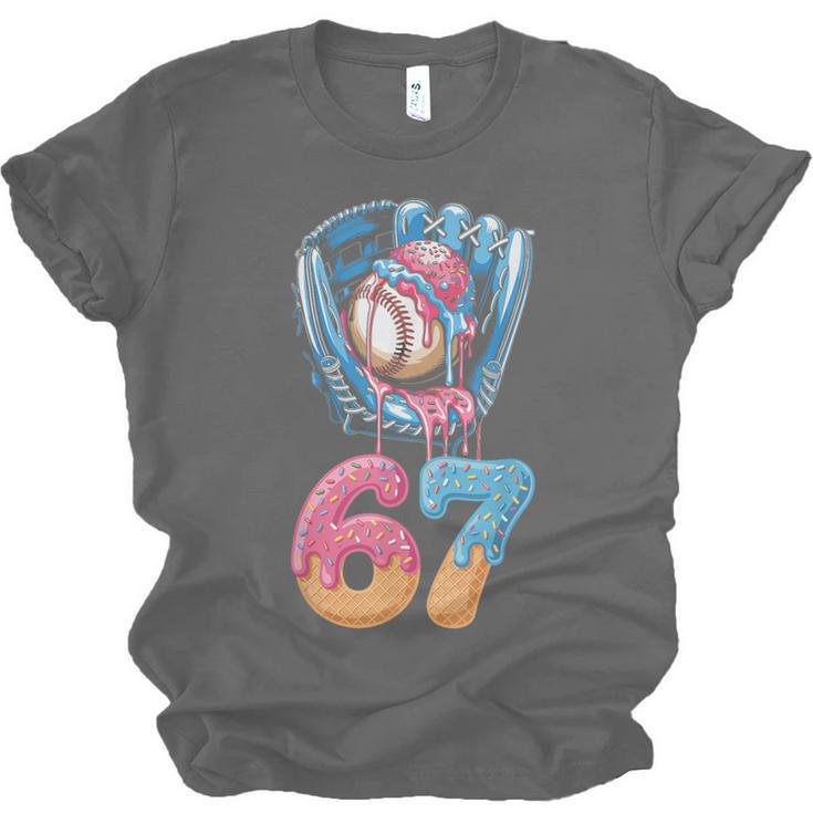 Baseball Drip Number 67 Player 67th Birthday Ice Cream 67 Unisex Jersey T-Shirt