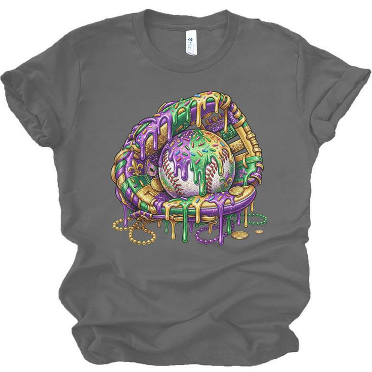 Baseball Glove Ice Cream Mardi Gras Dripping Boys Youth Kids Unisex Jersey T-Shirt Baseball Glove Ice Cream Mardi Gras Dripping Boys Youth Kids Unisex Jersey T-Shirt
