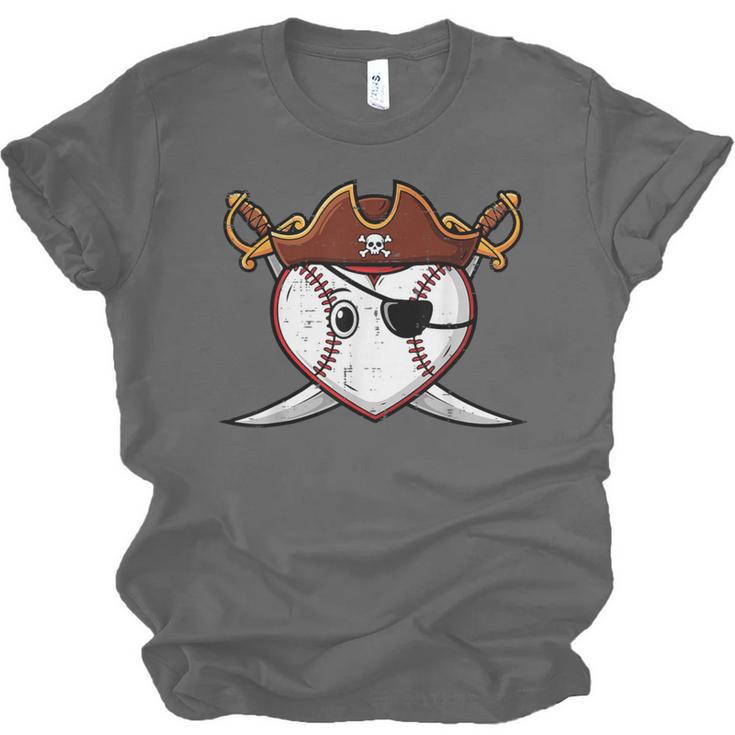 Baseball Heart Pirate Hat Crossed Swords Men Boys Kids Youth Unisex Jersey T-Shirt