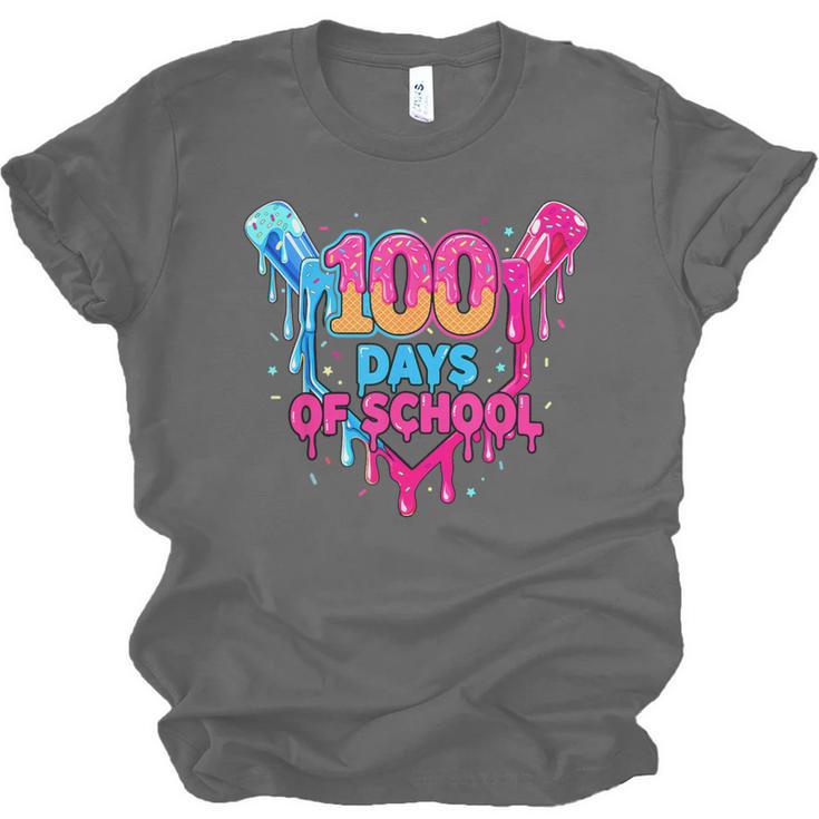 Baseball Ice Cream Drip 100 Days Of School Boys Girls 100th Unisex Jersey T-Shirt Baseball Ice Cream Drip 100 Days Of School Boys Girls 100th Unisex Jersey T-Shirt