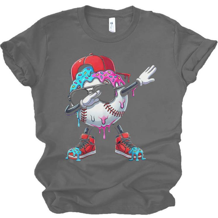 Baseball Ice Cream Drip Dabbing Sports Sprinkles For Boys Unisex Jersey T-Shirt