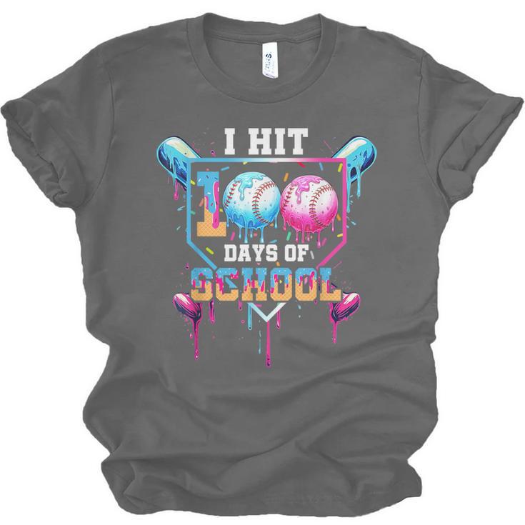 Baseball Ice Cream Drip I Hit 100 Days Of School Boys Kids Unisex Jersey T-Shirt Baseball Ice Cream Drip I Hit 100 Days Of School Boys Kids Unisex Jersey T-Shirt