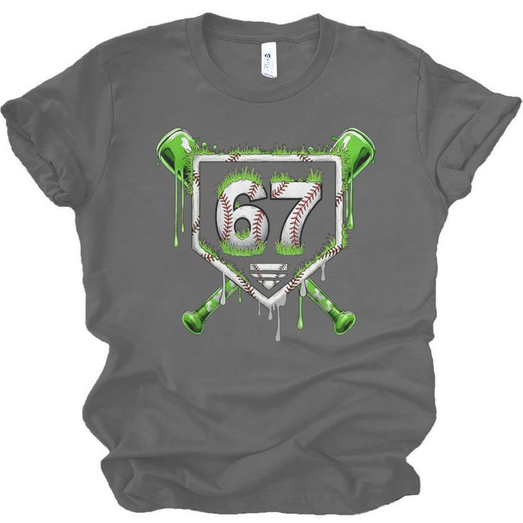 Baseball Ice Cream Drip Number 67 Player 67th Birthday Kids Unisex Jersey T-Shirt