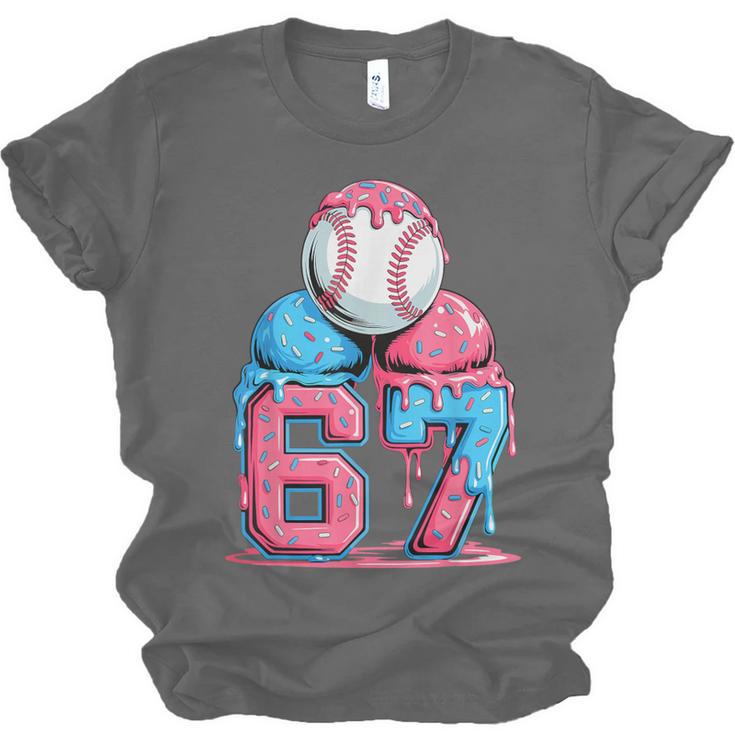 Baseball Ice Cream Drip Six Seven Gen Alpha Meme 67 Unisex Jersey T-Shirt