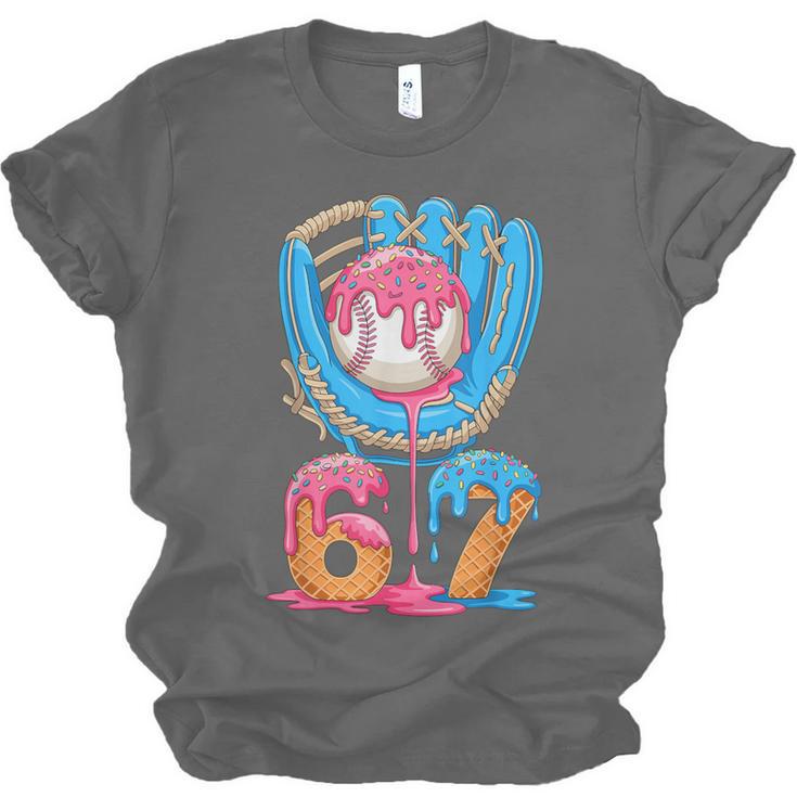 Baseball Ice Cream Drip Six Seven Gen Alpha Slang Meme 67 Unisex Jersey T-Shirt