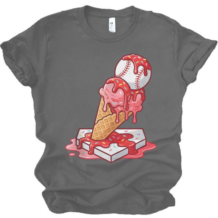 Baseball Ice Cream Drip Youth Strawberry Baseball Red Unisex Jersey T-Shirt Baseball Ice Cream Drip Youth Strawberry Baseball Red Unisex Jersey T-Shirt