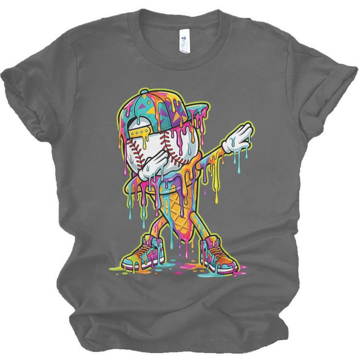 Baseball Ice Cream Dripping Dabbing Baseball Drip Unisex Jersey T-Shirt