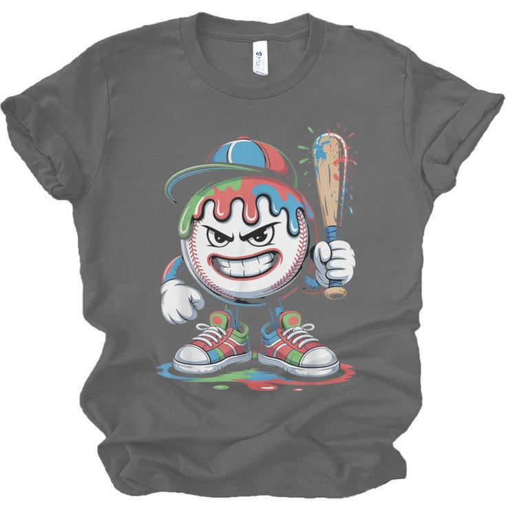 Baseball Mascot Attitude Graffiti Splash Bat Cap Unisex Jersey T-Shirt Baseball Mascot Attitude Graffiti Splash Bat Cap Unisex Jersey T-Shirt