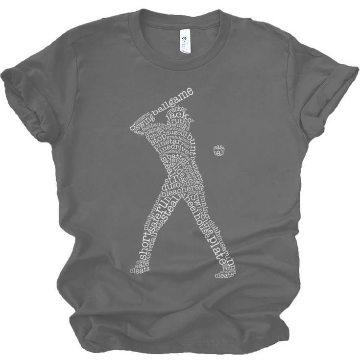 Baseball Player Typography Word Art Unisex Jersey T-Shirt