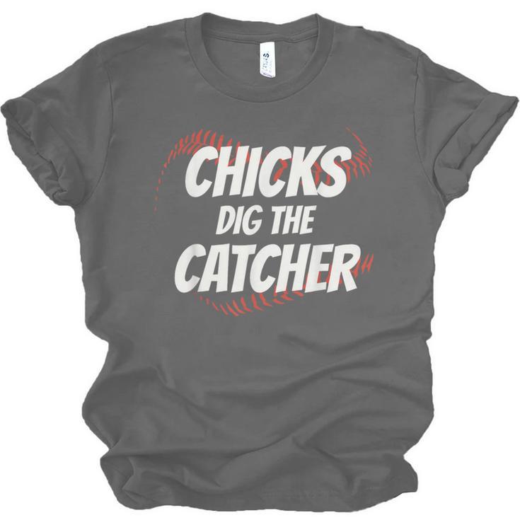 Baseball Seams Chicks Dig The Catcher Unisex Jersey T-Shirt Baseball Seams Chicks Dig The Catcher Unisex Jersey T-Shirt
